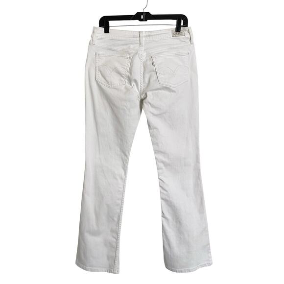 Levis 518 Super Low Denim Jeans Womens 7 White Stretch Boot Cut Low Rise READ - Picture 1 of 10